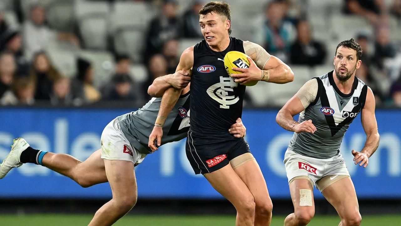 Patrick Cripps is struggling to string good form together along with the Blues (Photo by Quinn Rooney/Getty Images).