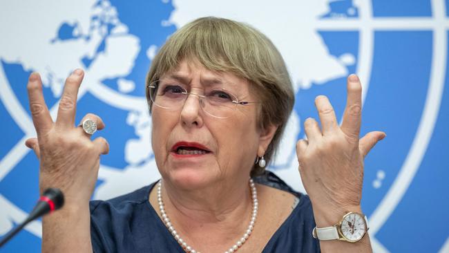 Michelle Bachelet insists dialogue with Beijing does not mean ‘condoning, overlooking or turning a blind eye’. Picture: AFP