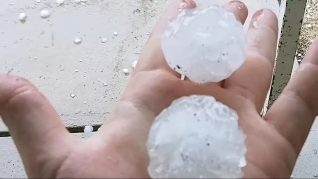 Large hail has been reported in southeast Queensland. Picture: Supplied