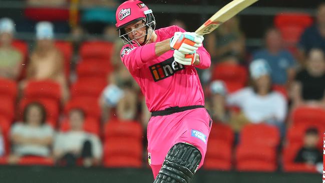 GOLD COAST, AUSTRALIA - JANUARY 03: Josh Philippe of the Sixers bats during the Big Bash League match between the Adelaide Strikers and the Sydney Sixers at Metricon Stadium, on January 03, 2021, in Gold Coast, Australia. (Photo by Chris Hyde/Getty Images)