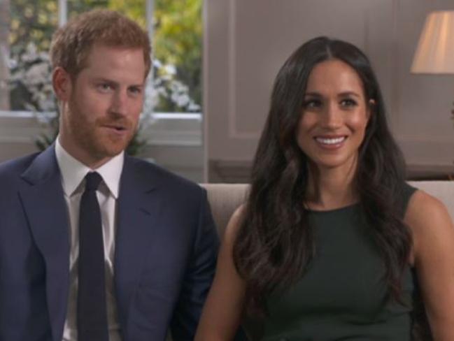 Prince Harry and Meghan Markle appeared on British television together for the first time. Picture: BBC.