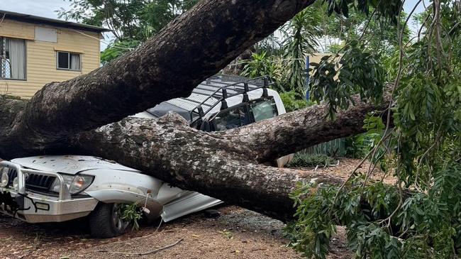 Storm damage at Manbulloo Homestead Caravan Park, Katherine. Picture: Jo Hersey