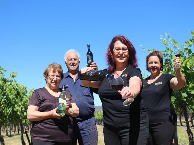 Leeanne Gangemi-Puglisi (centre) credits her success to her family who have always stood beside her. Mary Puglisi, Angelo Puglisi, Leeanne Gangemi-Puglisi and Robyn Henderson.