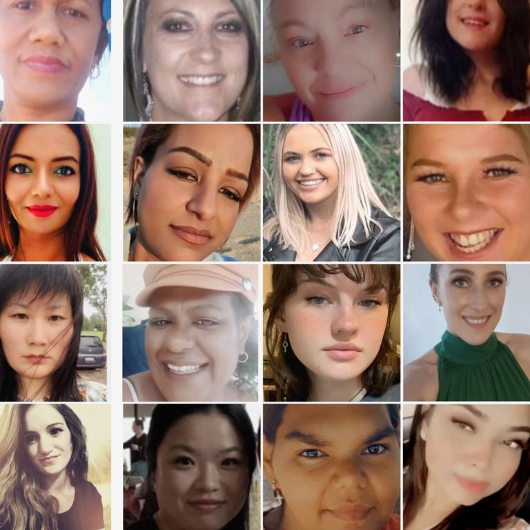 24 women have allegedly died as a result of intimate partner violence in Australia in the past year. They were Vitorina Bruce, Vanessa Godfrey, Tania Lee Trickey, Synamin Bell, Shereen Kumar, Nelomie Perera, Mackenzie Anderson, kylie griffiths, Lynn Cannon, Jifeng (Eileen) Liu, Florrie (Kory) Reuben, Emily Nicole Thompson, Dannielle Finlay-Jones, Danielle Patricia Jordan, Chen Cheng, AK, Arnima hayat Miss Headland, Christine Barker and four unnamed women.