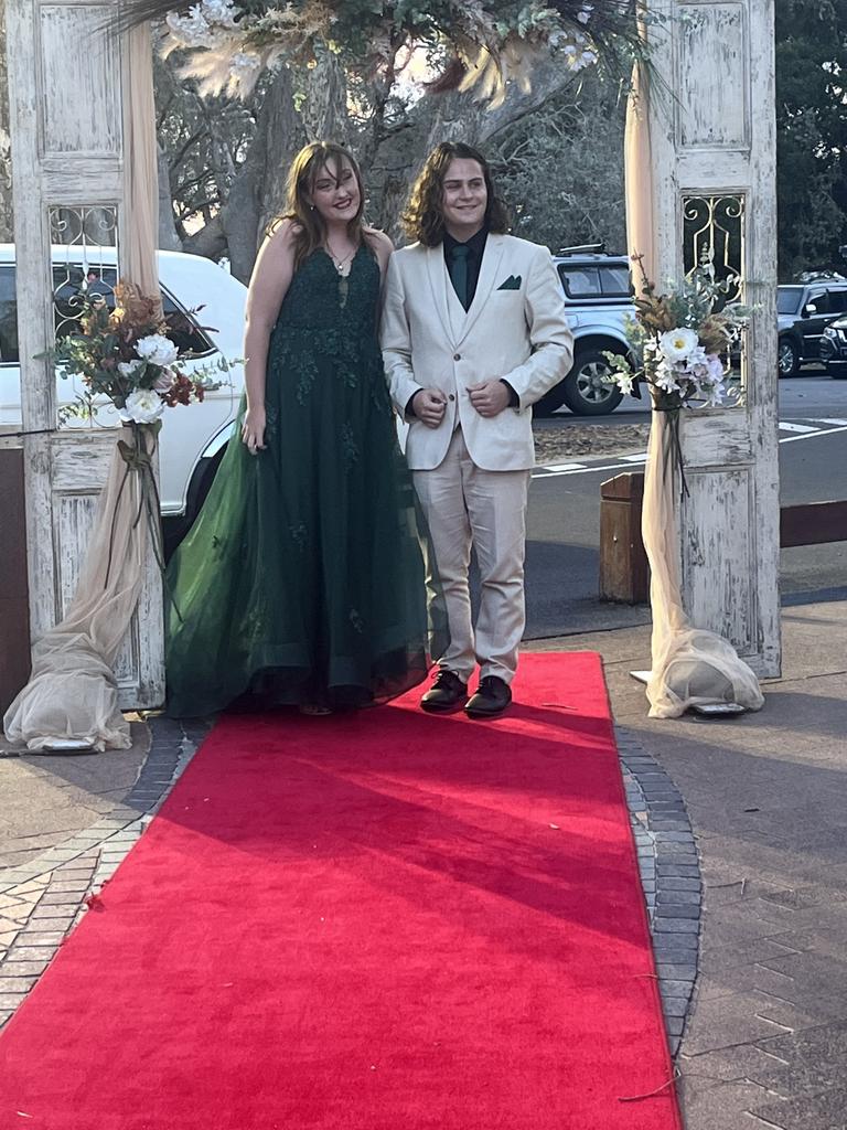 Natalee Johns and Alex Newberry arrives at Hervey Bay State High School's formal.