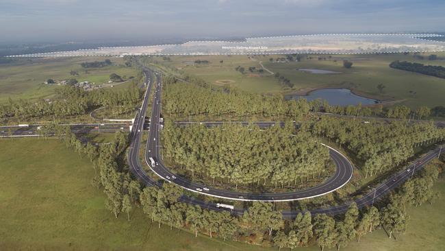 An artists’ impression of what the M12 motorway will look like.