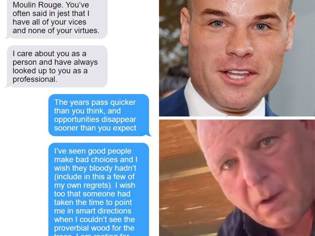 Some of the texts sent between Taylor Auerbach and Mark Llewellyn.