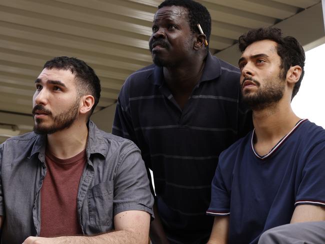 Hayyan (Sami Afuni), Baktash (Ayik Chut), Jihad Kalif (Arlo Green) form the cast. Picture: Vince Valitutti/Frontline