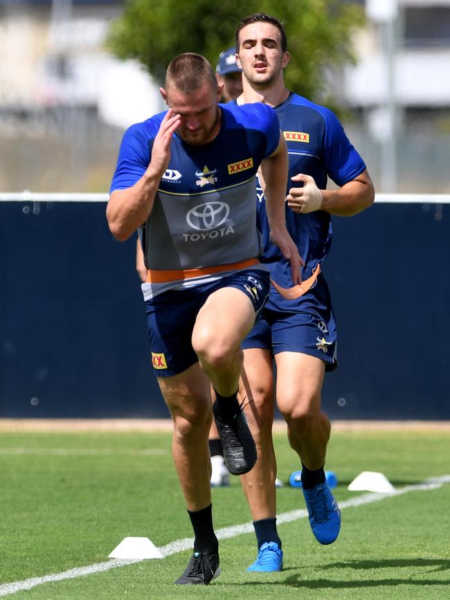 North Queensland Cowboys training at Hutchinson Builders Centre. Coen Hess. Picture : Evan Morgan