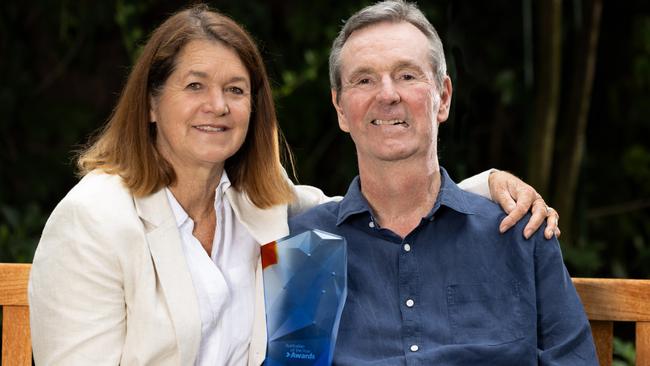 Australian of the Year Neale Daniher at home with wife Jan and children Ben, Lauren and Bec.