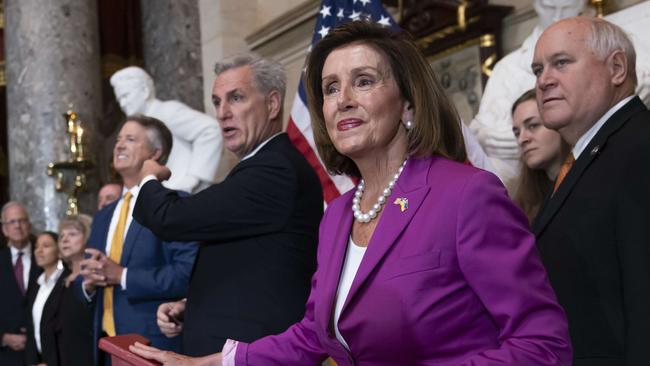 Speaker of the house Nancy Pelosi at the US Capitol on Wednesday. Picture: AFP