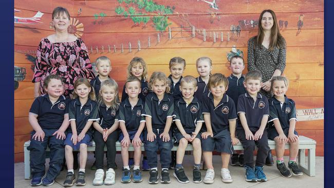 20/05/2024 - Alice Springs School of the Air, Transition ClassBack row: Mrs Sharon Markham, Jackson Le Rossignol, Bonnie Williams, Neve Nunn, Evie Baddeley, Cillian Martin, Miss Sadhbh MaherFront row: Maisie Jericho, Kate Lawrence, Riley Morton, Liam Lawrence, Charlotte Costello, Michael Mathieson, Theo Haigh, Jaxon Morphett, Millie Kunze Picture: Jesse Tyssen