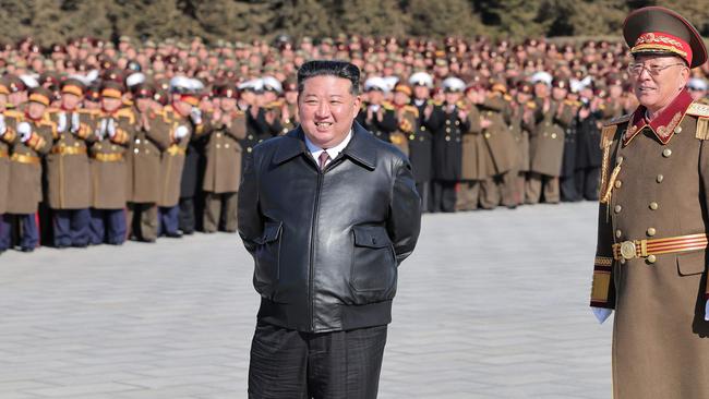 North Korea's official Korean Central News Agency photo shows Kim Jong Un visiting the Ministry of National Defence.