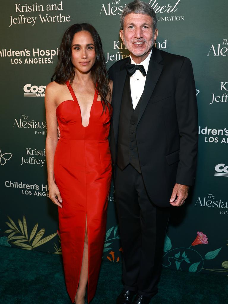 Meghan, Duchess of Sussex pictured with Paul S. Viviano at the Children's Hospital Los Angeles Gala. Picture: Matt Winkelmeyer/Getty Images for Children's Hospital Los Angeles