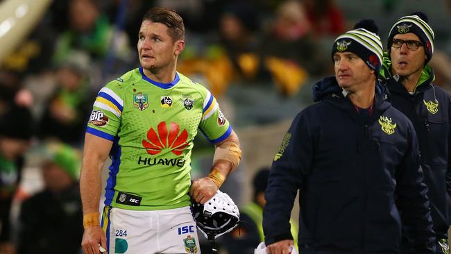 Jarrod Croker will be coming back from a horror injury toll in the 2018 season. Picture: Getty