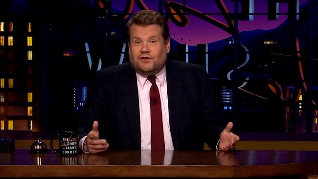 James Corden admitted he washes his hair ‘every two months’. Picture: YouTube/The Late Late Show with James Corden.