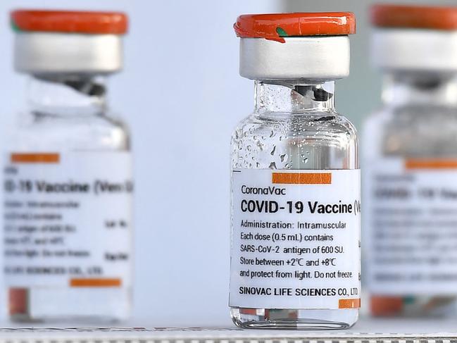 CoronaVac vaccine, developed by China's Sinovac firm. Picture: AFP