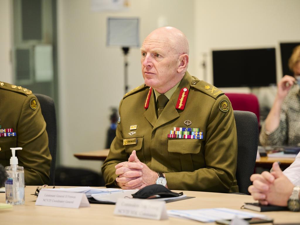 Lieutenant General John Frewen says workplace vaccinations could happen by September.