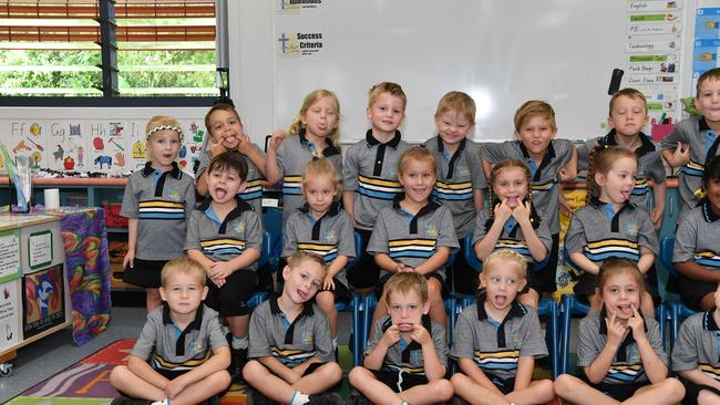 MY FIRST YEAR: Funny faces. Siena Catholic Primary School Preps. Picture: Patrick Woods.