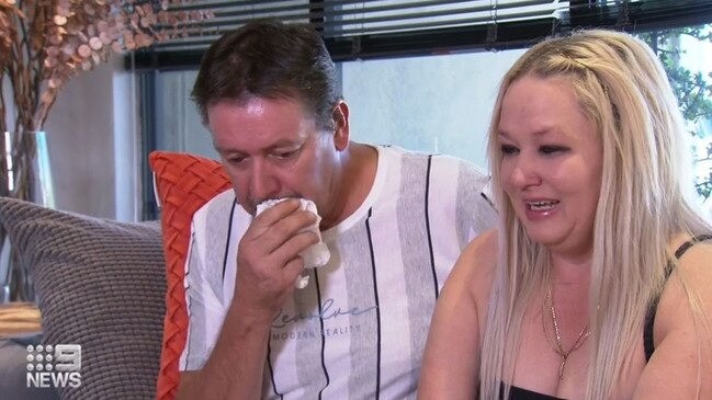 Darren and Julie Sheriff shared their grief with Nine News. Picture: Nine