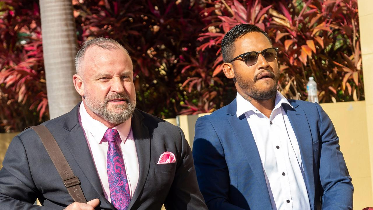 Ben Barba (right) with his lawyer Campbell McCallum at Mackay Court. Photo : Daryl Wright