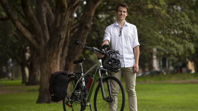 Bradfield scholarship nominee Sean Perry wants to create a network of greenways connecting parks throughout Sydney. Picture: Justin Lloyd