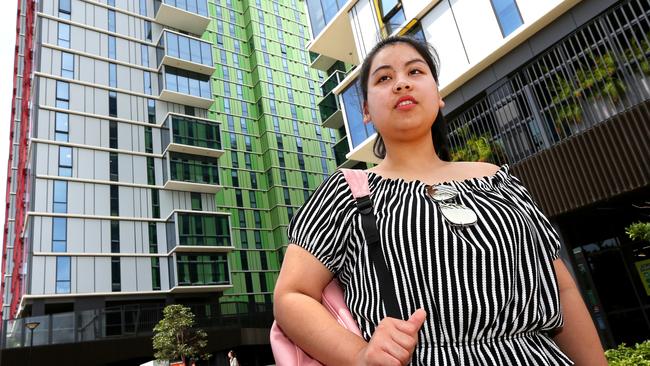 Atapinya Tawon said the building has been quieter this year compared with 2019, saying Chinese students have been stranded in China. Picture: AAP/David Clark