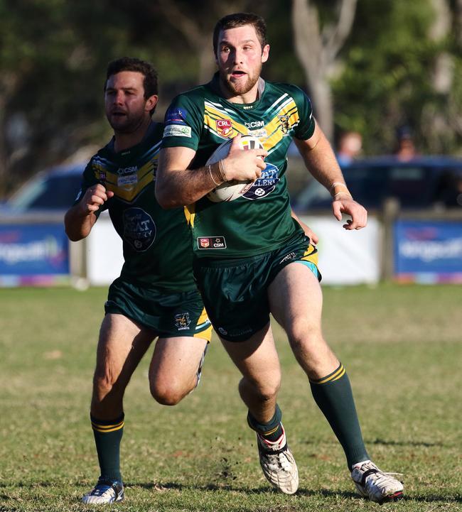 Cudgen Hornets front-rower Caleb Ziebell goes on the attack