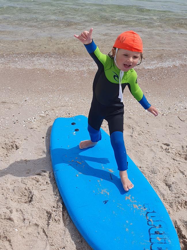 Learning to surf. Picture: Robert Drever