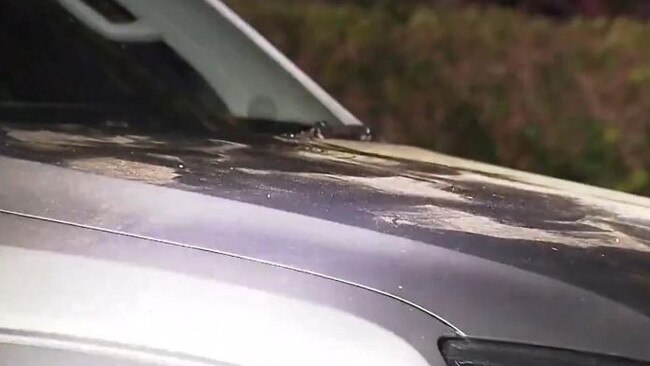 Finger print dust could be seen on the bonnet of the $70,000 car. Picture: Seven