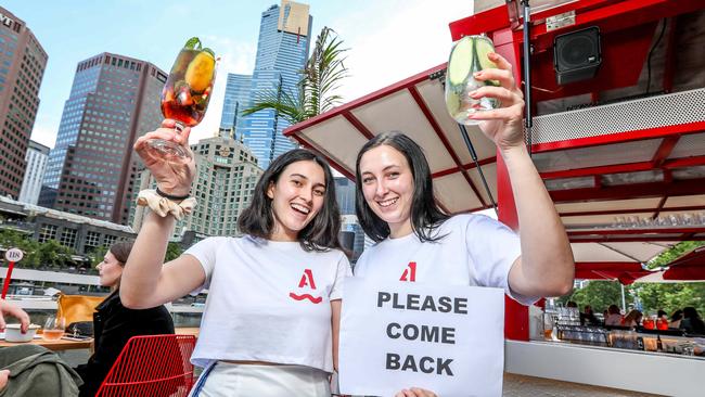 Cheyenne Morgan-Paliothodoros and Isabella McSwain at Arbory Afloat. Picture: Tim Carrafa