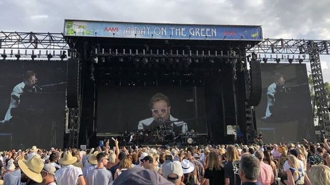 Elton John at Rochford Wines Yarra Valley on January 31. Picture: @eltonjohnofficial_fanpage