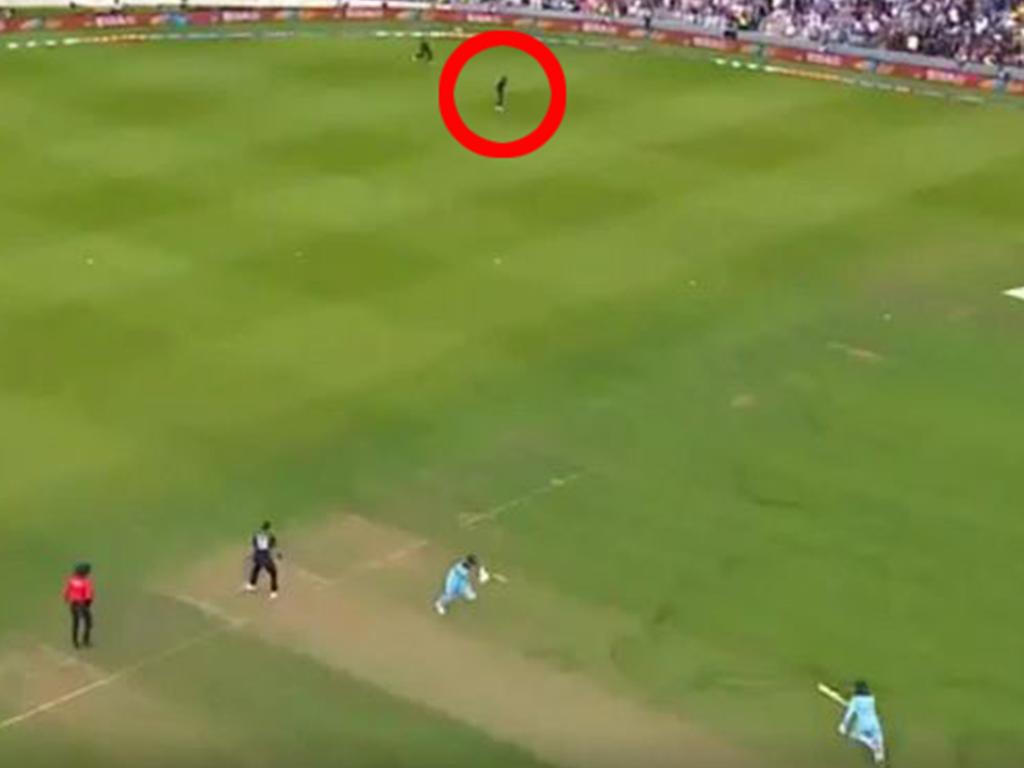 The batsmen were nowhere near crossing when Guptill released his throw.