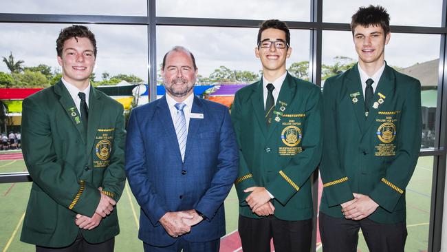 Jasper Simmons (Vice Captain), Mr Chris Mayes (College Principal), Dominic Graham (College Captain), River Brunsmann (Vice Captain).