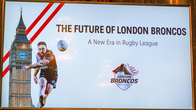 How the London Broncos pitched their presentation on Wednesday. Picture: Jacquelin Magnay