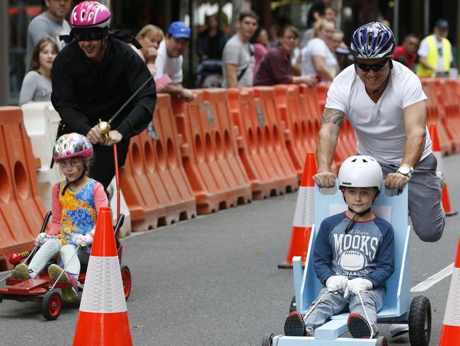 Action from last year’s Rouse Hill Billy Cart Derby.