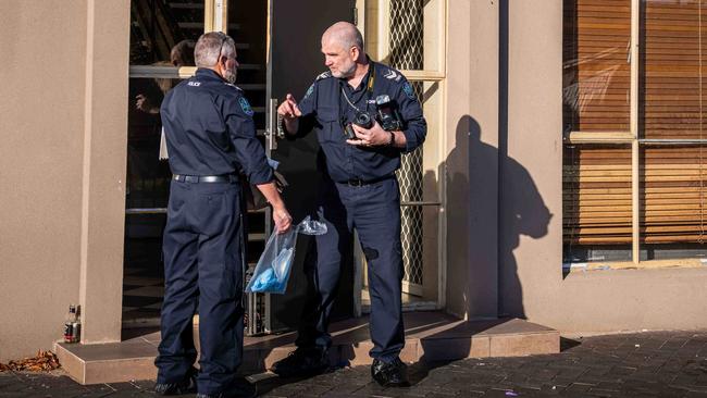 Police at the scene of the shooting in Kurralta Park in January.