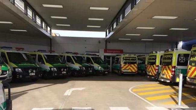 Another instance of ambulance ramping at Flinders Medical Centre last year.