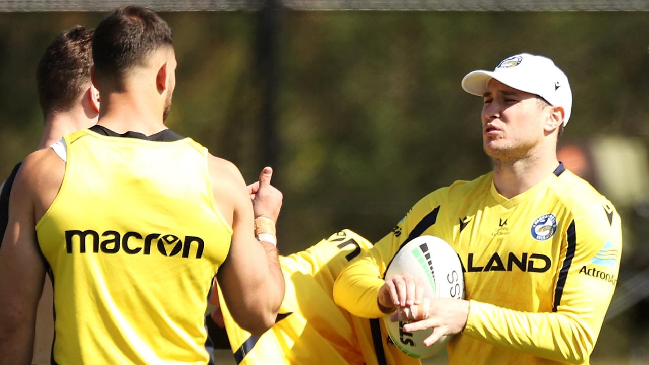 It was all hands on deck at Eels training on Monday. Picture: Mark Kolbe/Getty Images