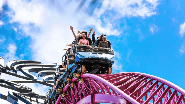 Movie World's DC Rivals HyperCoaster. Picture: Nigel Hallett