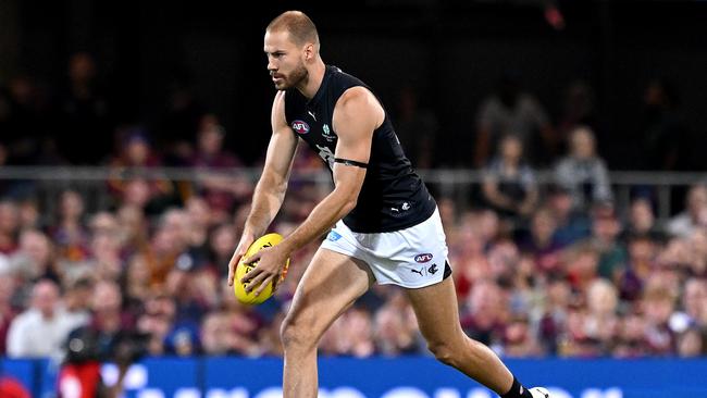 Harry McKay became the hero for Carlton with his match winning goal in the final 90 seconds. Picture: Bradley Kanaris/Getty Images