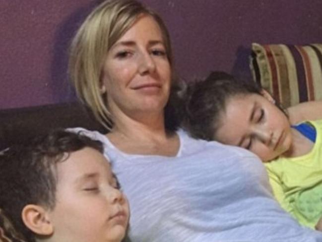 Sally Faulkner with her two children, Noah, four, and Lahela, five. Picture: Supplied.