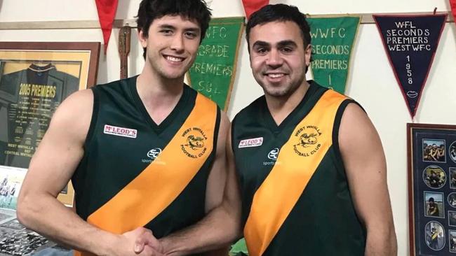 Damien Coyne (left) has been a star this year. Picture: West Whyalla Football Club