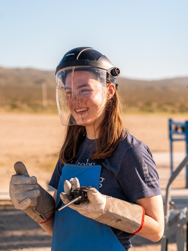 Walford graduate and Norwood teen, Madeleine Bardy, working on rockets in the United States. Picture: Supplied