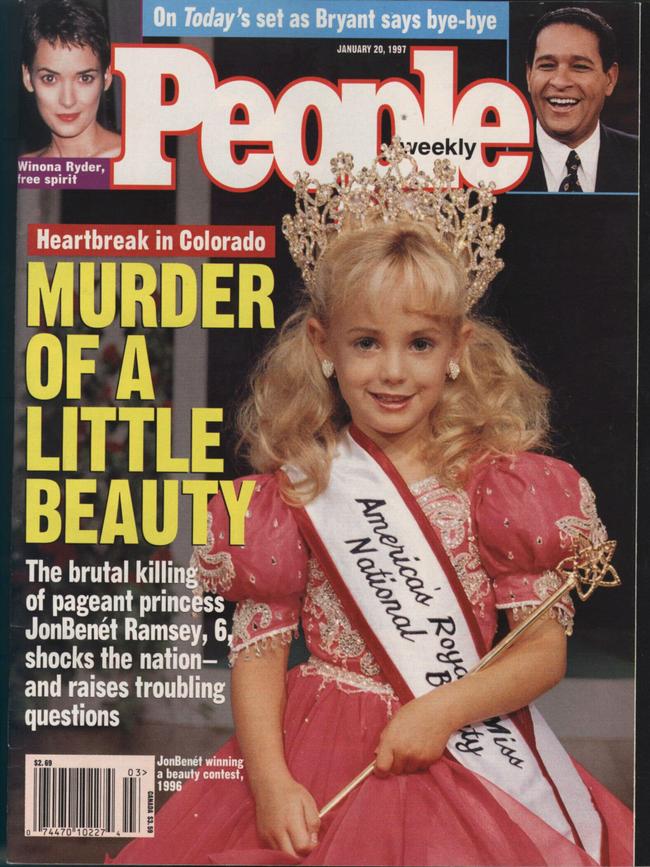 Young beauty contest princess JonBenet Ramsey, 6, as she appears on cover of 1997 People Magazine.