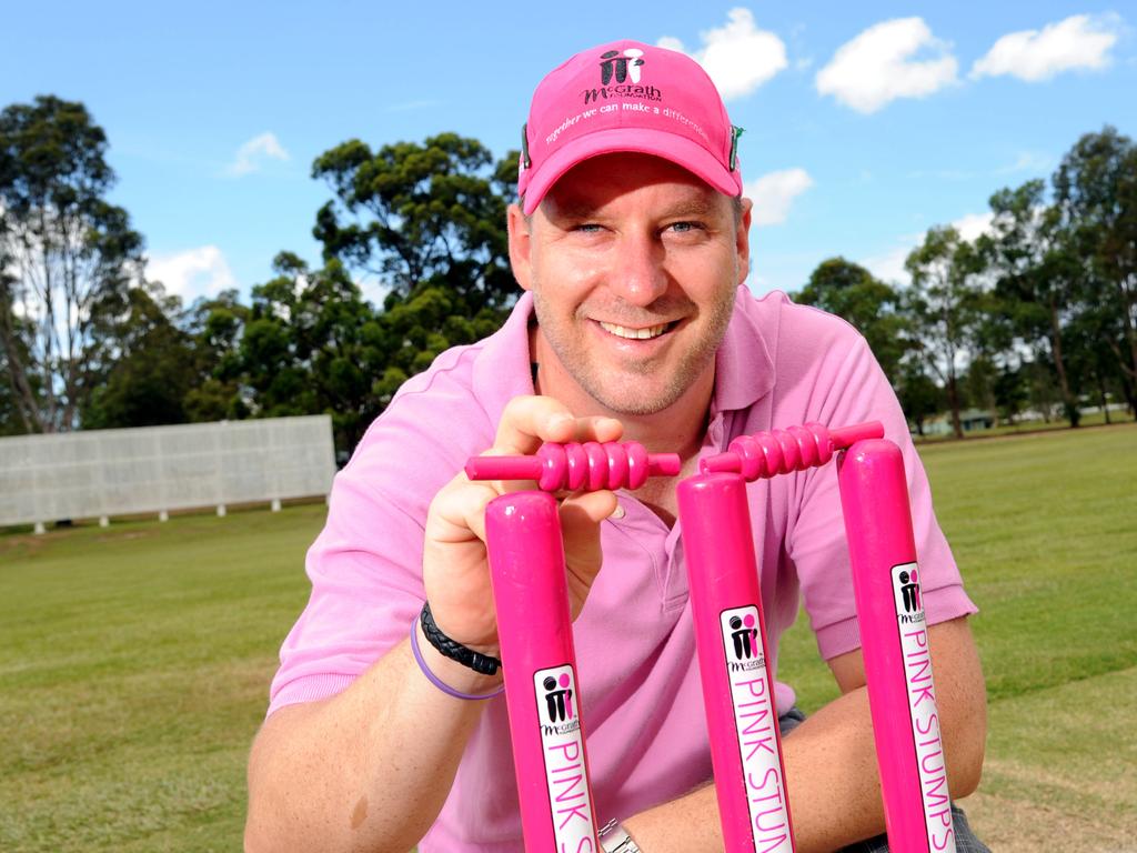 pinkrebel pc234469 Socials at Warehouse Cricket team Rebel Tourists XI's Pink Stumps Day, breast cancer awareness event, Geebung. Todd Ferguson, event organiser.