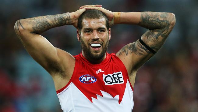 Sydney Swans' Lance Franklin looks on during AFL match Sydney Swans v Hawthorn at ANZ Stadium. Picture. Phil Hillyard