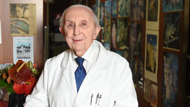 Moonee Ponds GP Dr David Hore, 87, is retiring after 65 years in the job. Picture: Josie Hayden