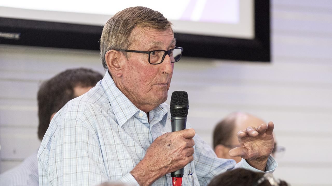 Candidate Councillor Kerry Shine speaking at Toowoomba Decides Toowoomba Regional Council candidate forum at Toowoomba Turf Club. Picture: Kevin Farmer