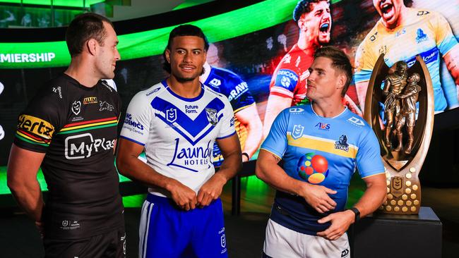 AJ Brimson (right) is feeling a lot better after he was smashed high by Maika Sivo last week. Picture: Mark Evans/Getty Images